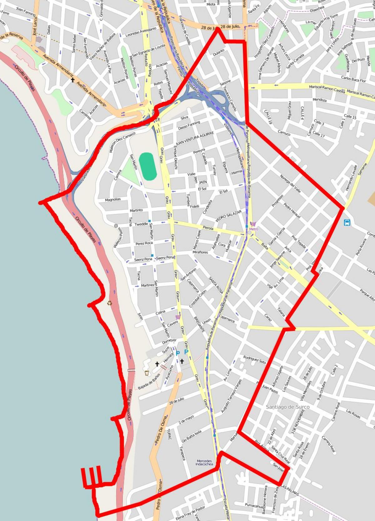 Kartta barranco Lima