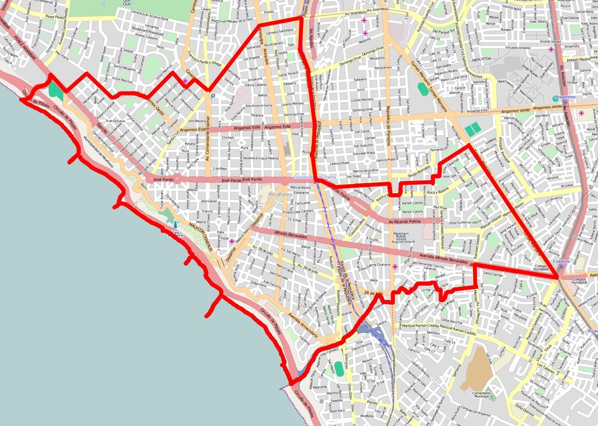 Lima miraflores kartta