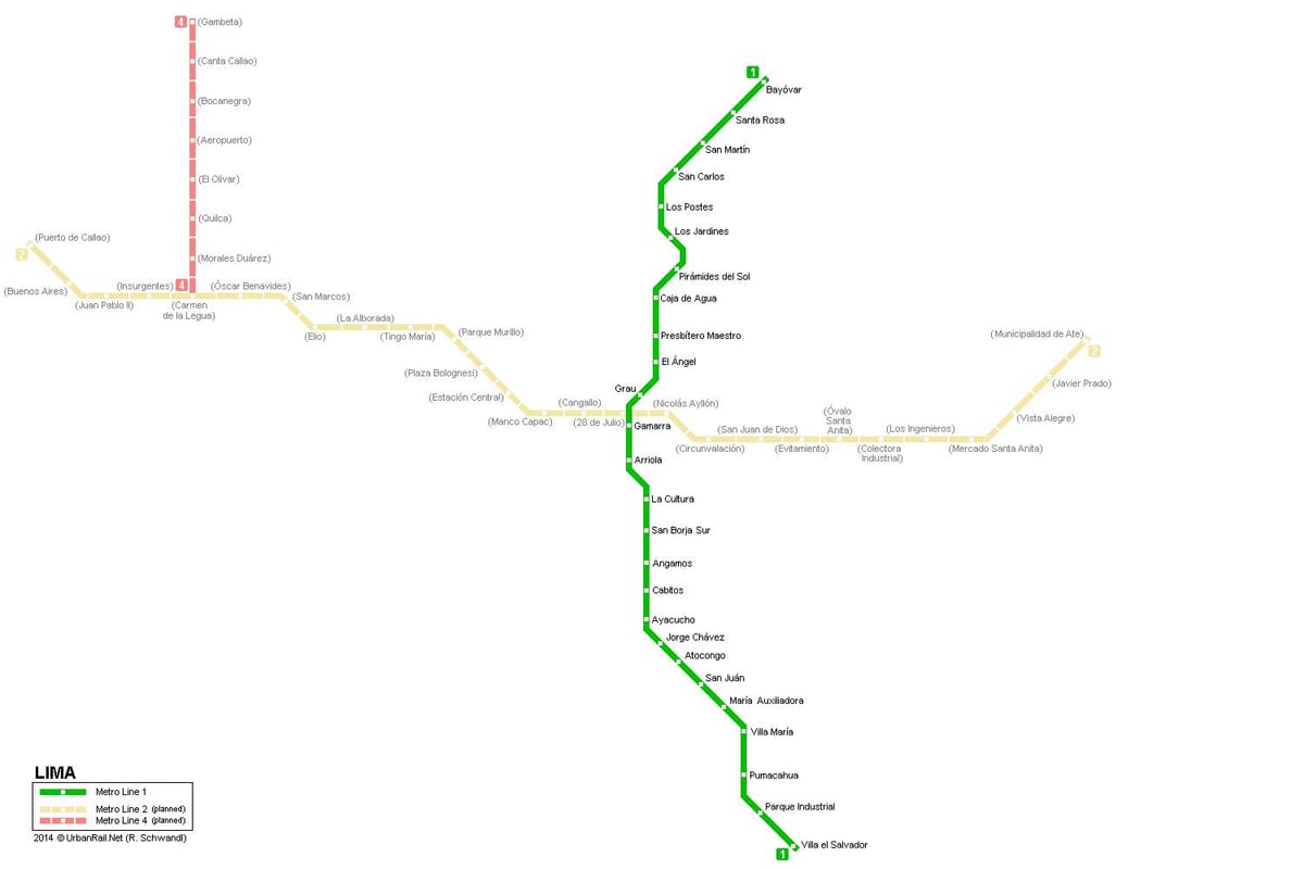 Kartta Liman metro 