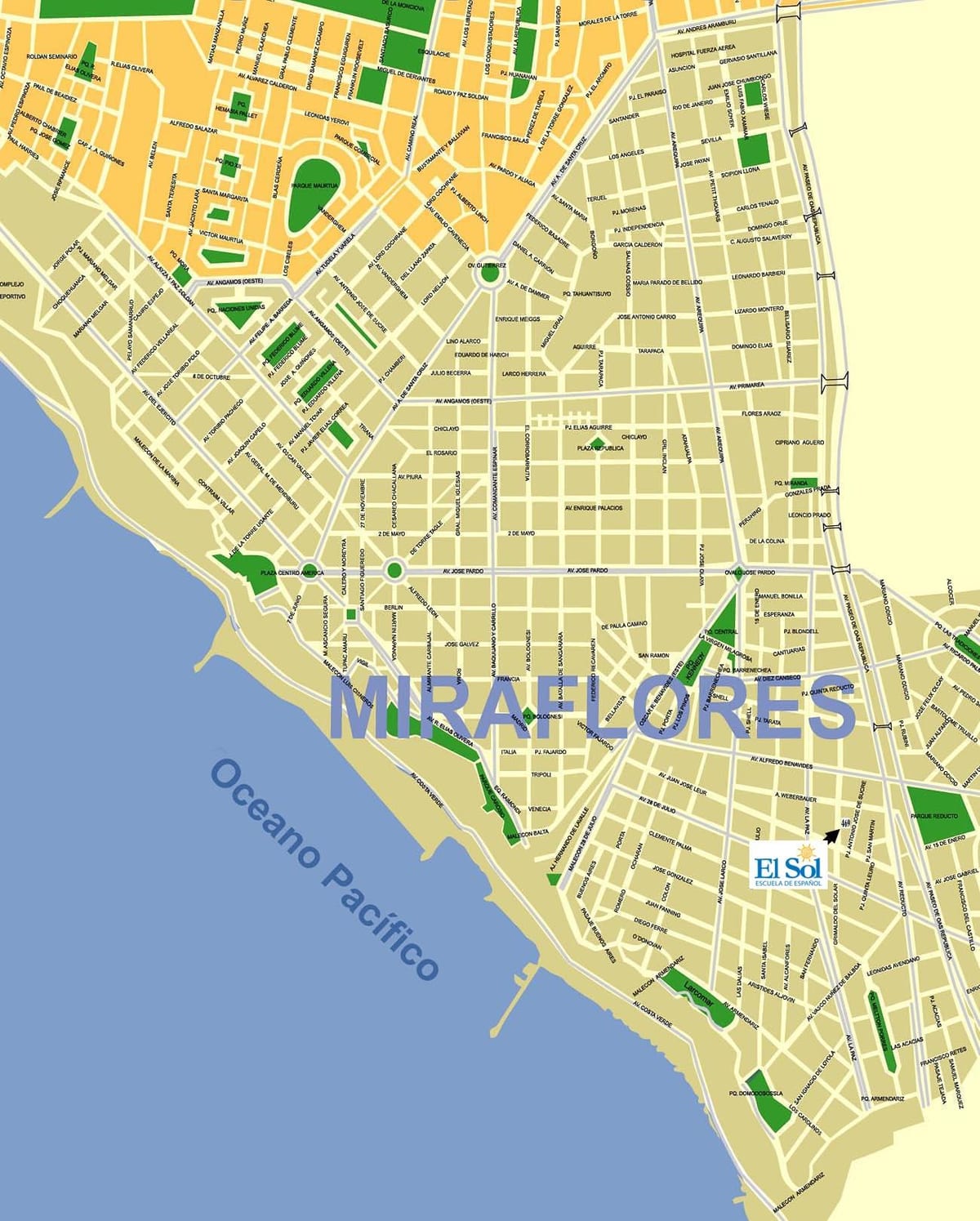 miraflores Lima kartta
